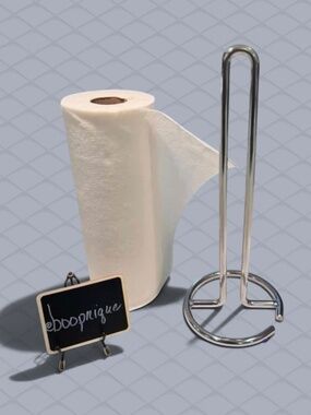 Silver Plated Heavy Paper Towel Holder Modern Size  5.25" x 5.25" x 12.75
